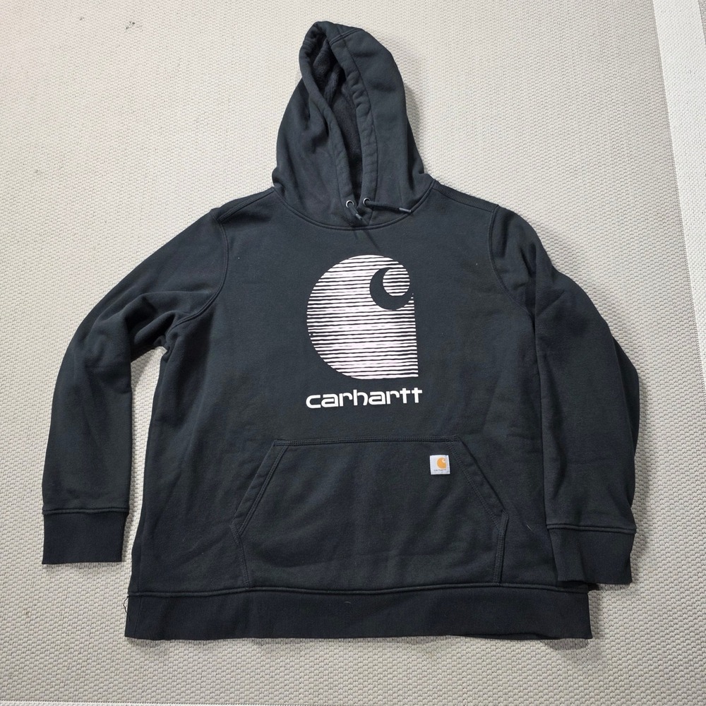 Carhartt Black Hoodie with White Logo